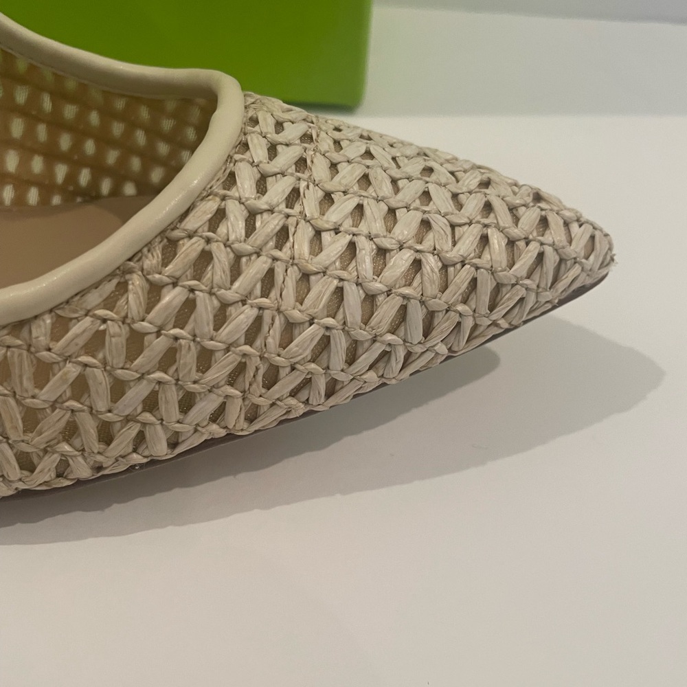 Sam Edelman Woven Pointed-Toe Pumps in Light Beige - Picture 8 of 12